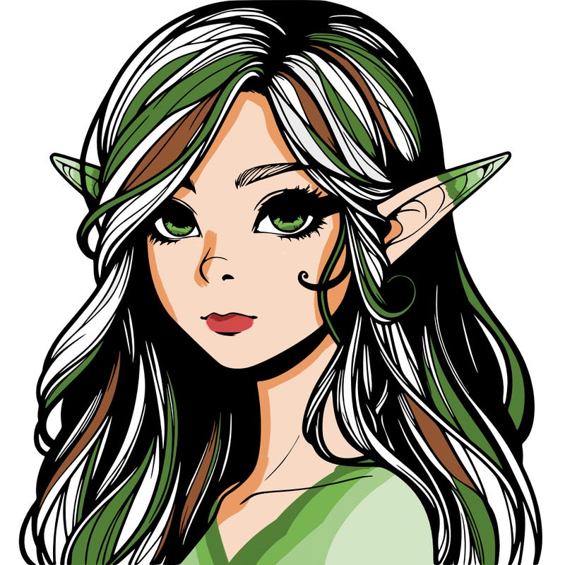 elf girl realistic dark fantasy
