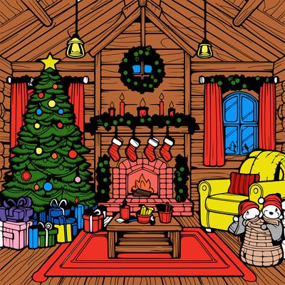 christmas house interior