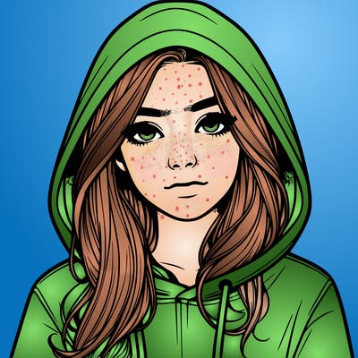 realistic girl with a hoodie