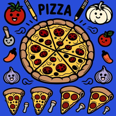 pizza easy to draw