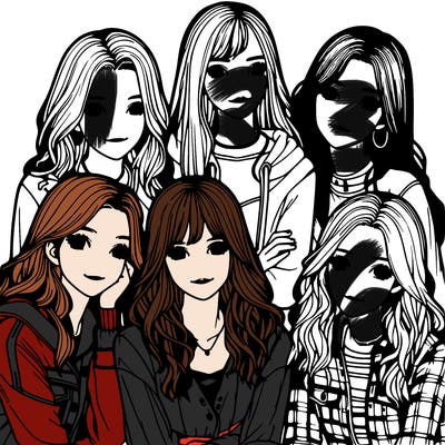 a group of girls realistic