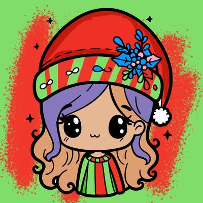christmas hat girl