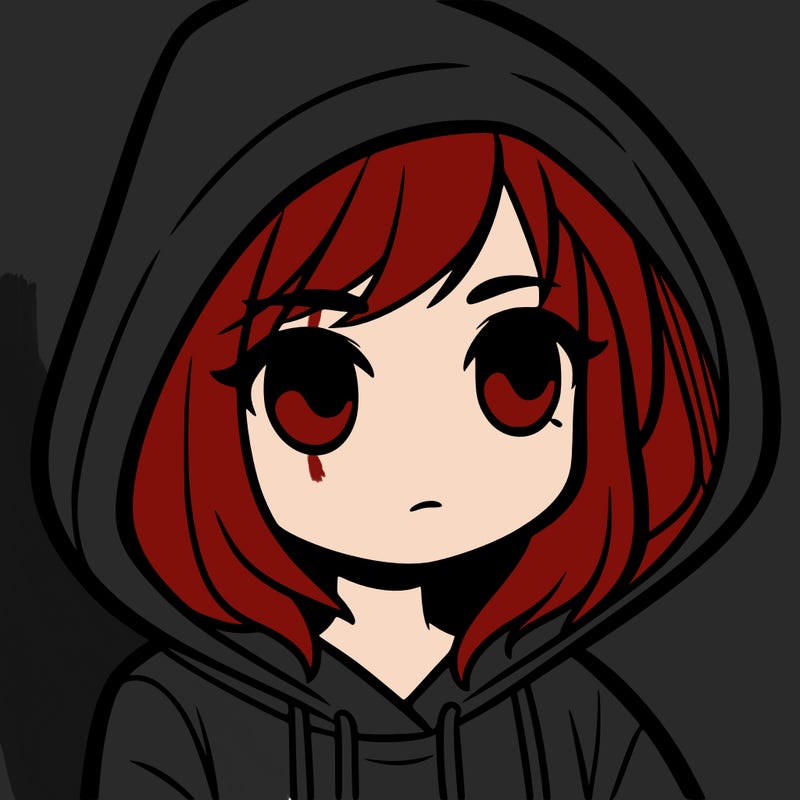 a girl with  a hoodie on