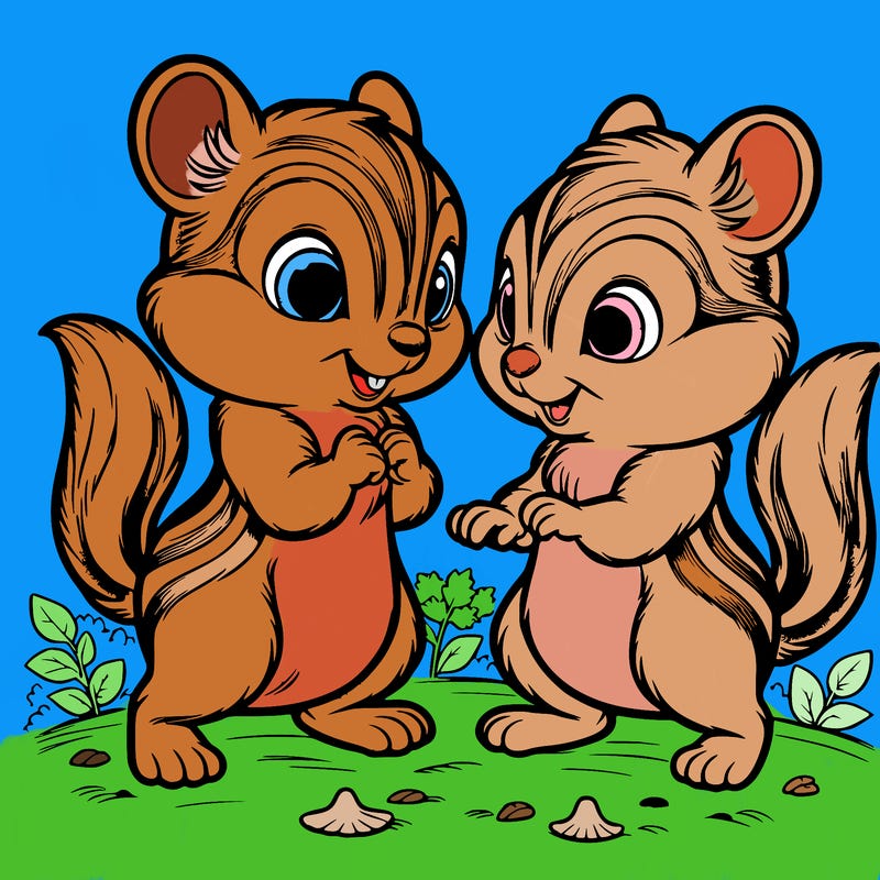 two tamias playing together while they stand up realistic