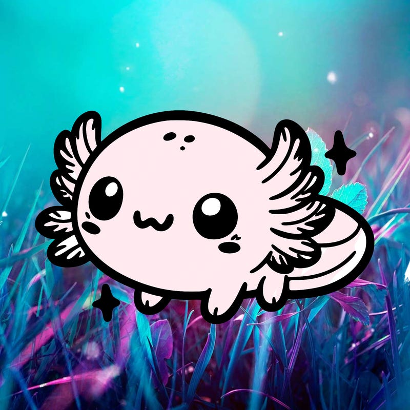 cute easy baby axolotl