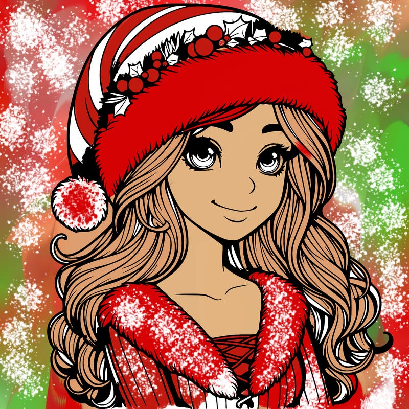 realistic christmas  girl