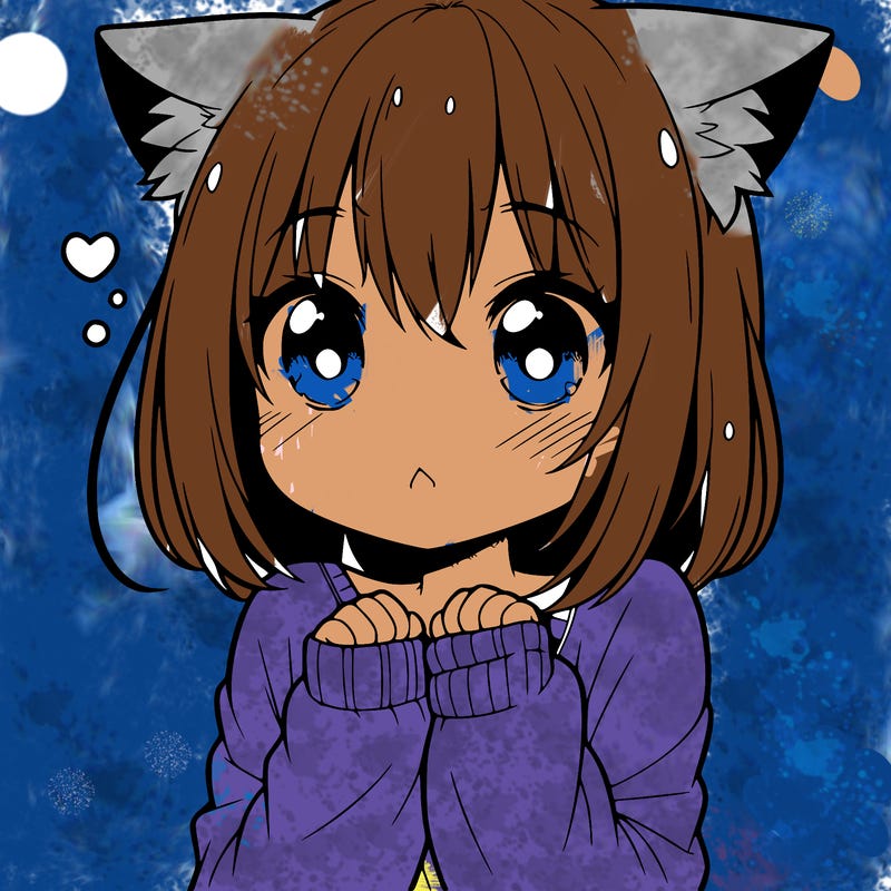 shy anime catgirl