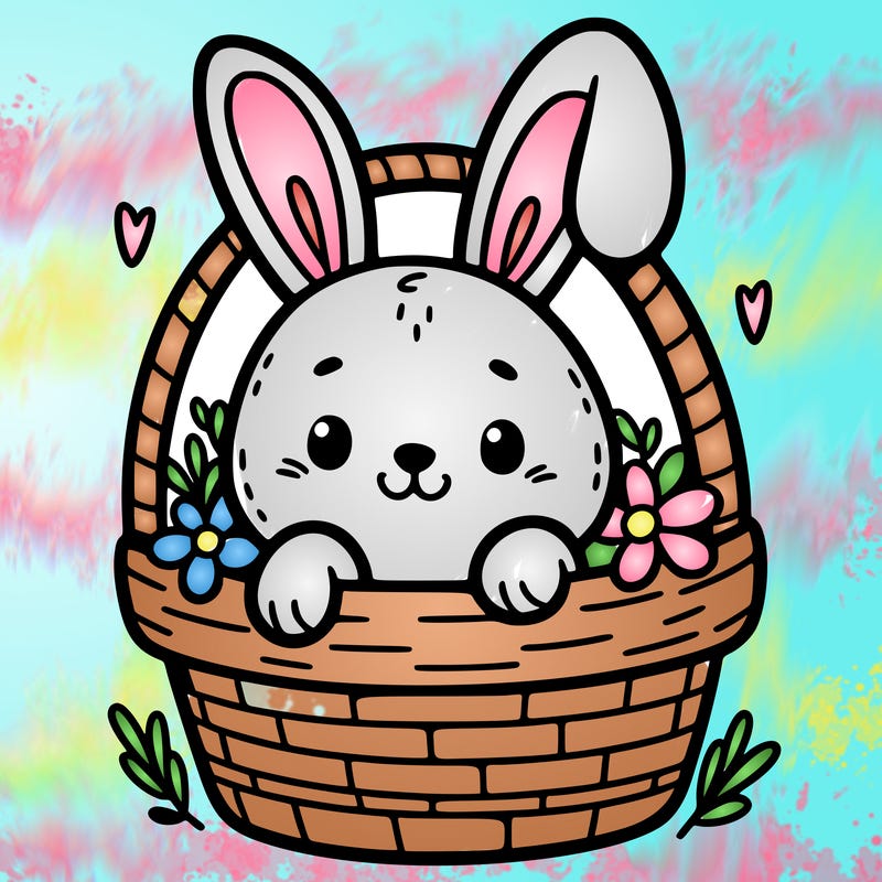 easter bunny in basket
