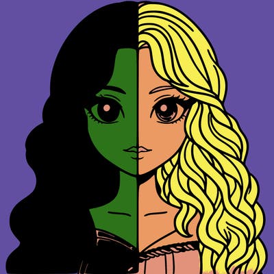 alphaba and glenda half and half