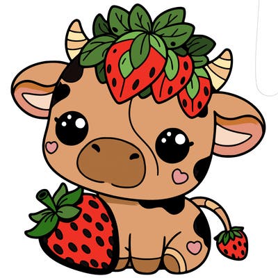 cute strawberry cow