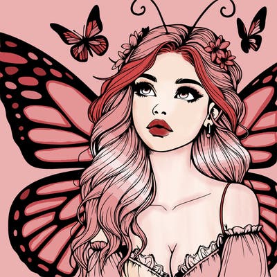 butterfly fairy realistic girl