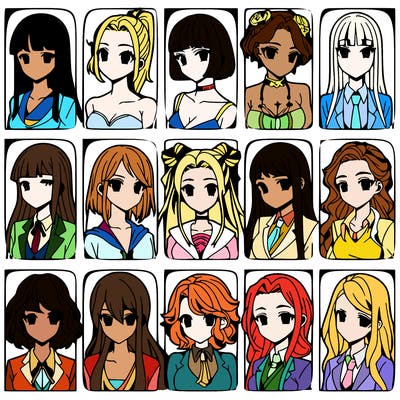 girls that look diffrent anime