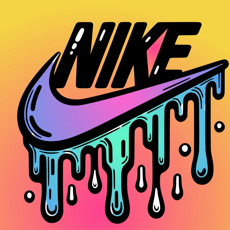 dripping nike logo