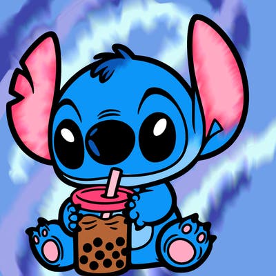 stitch with boba tea