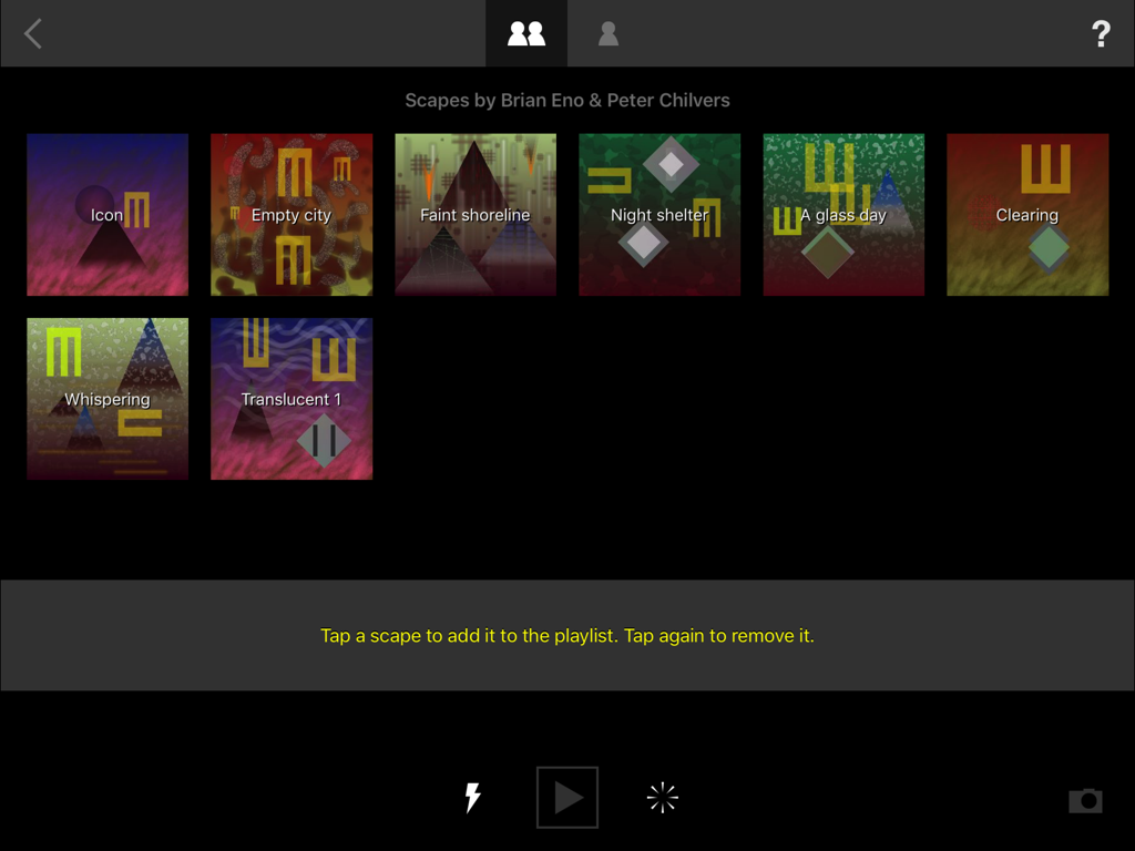 Scape - Scapeアプリインターフェース内の抽象的な音楽スケープのギャラリー