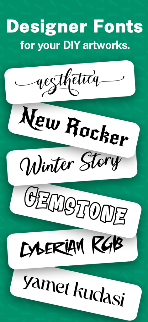 Fonts & Designs For DIY Space - A variety of designer font styles for DIY projects and crafts.