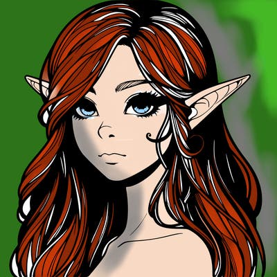 elf girl realistic dark fantasy