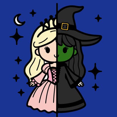 split princess and witch