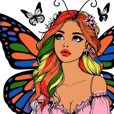 butterfly fairy realistic girl