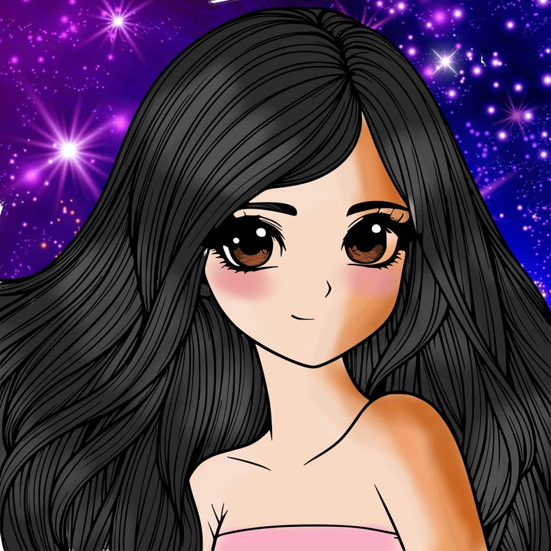 realistic girl pretty long hair