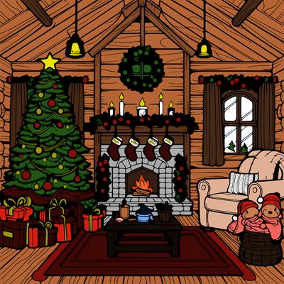 christmas house interior