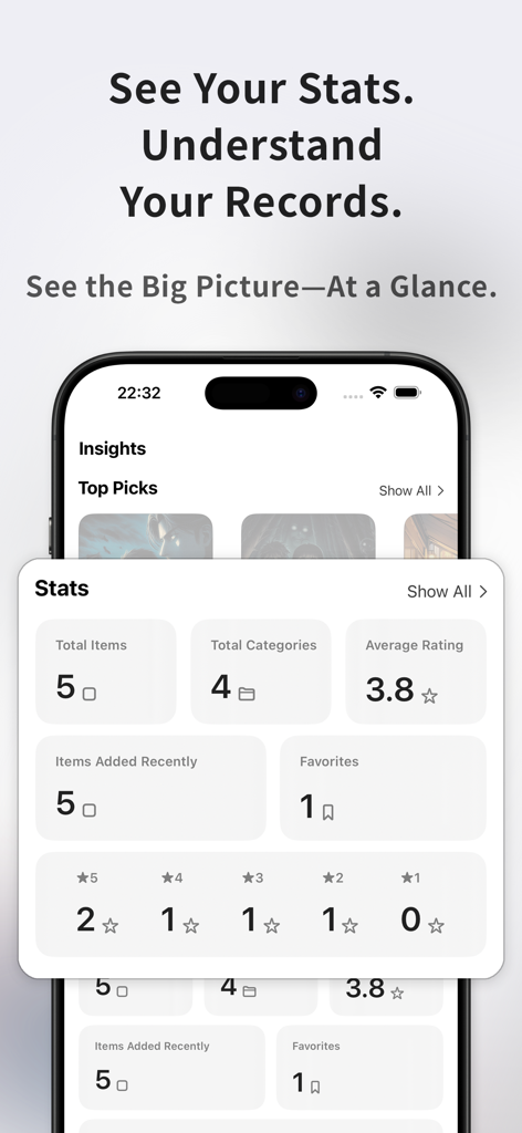 Filmio app statistics screen showing movie and anime watch data