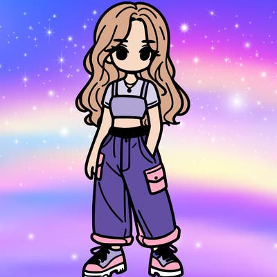 girl in crop top and baggy pants