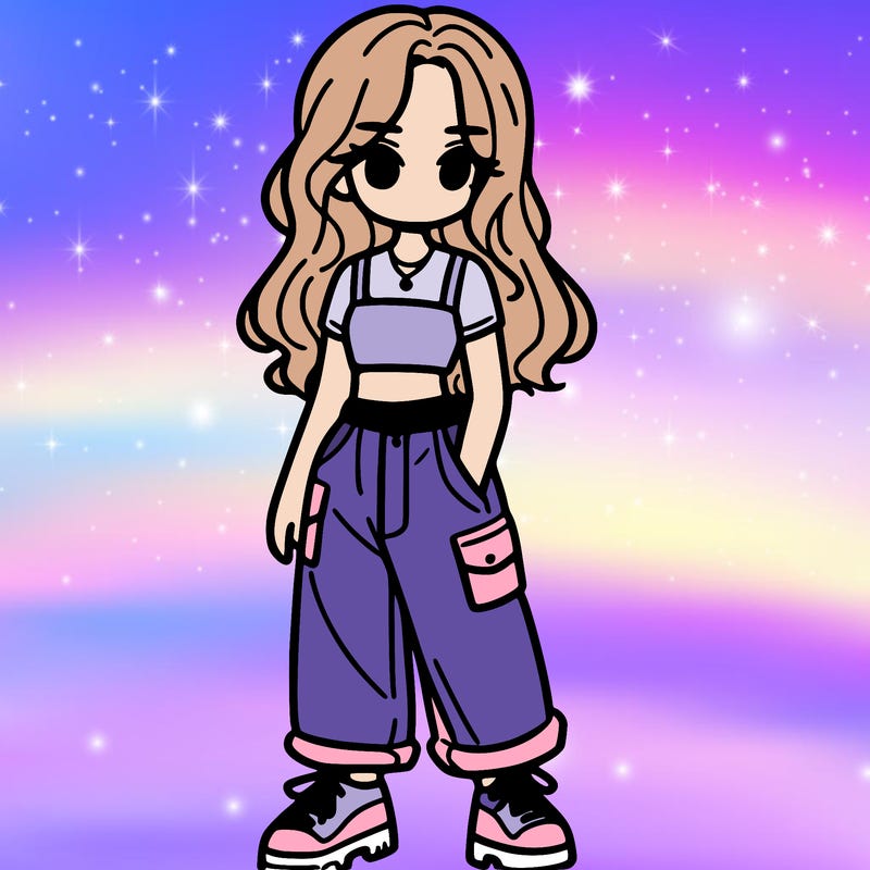 girl in crop top and baggy pants