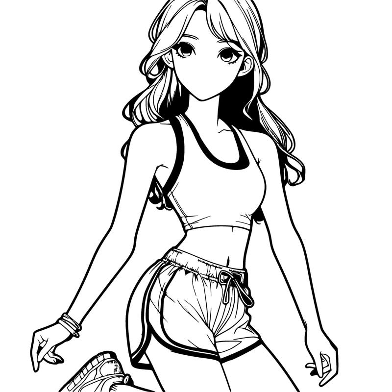 realistic gurl in a tank top wearing nike pro's