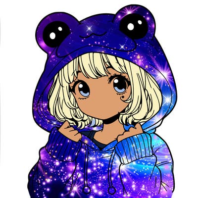 a cute teenage girl wearing a frog hoodie