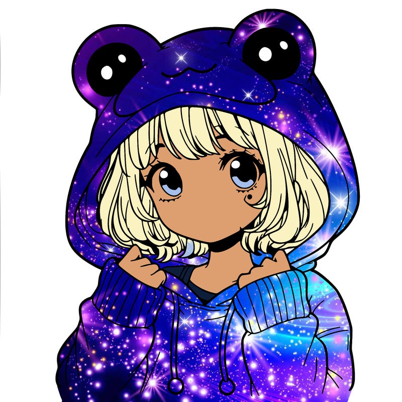 a cute teenage girl wearing a frog hoodie