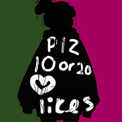 realistic girl with a oversized sweatshirt on and a bun