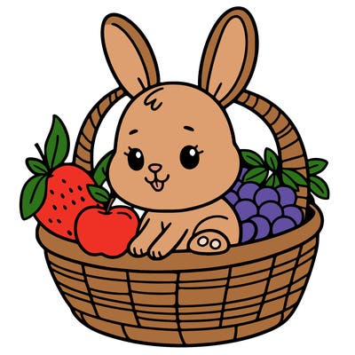 bunny in a fruit basket