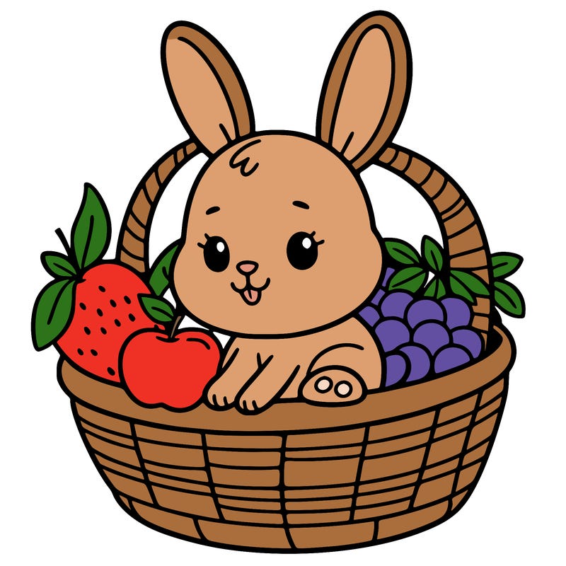 bunny in a fruit basket