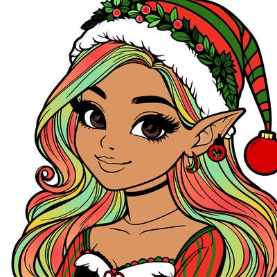 christmas girl elf realistic