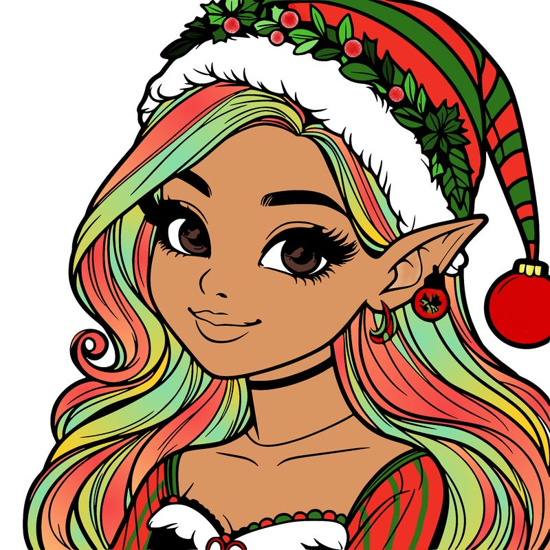 christmas girl elf realistic