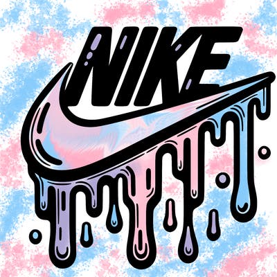 dripping nike logo