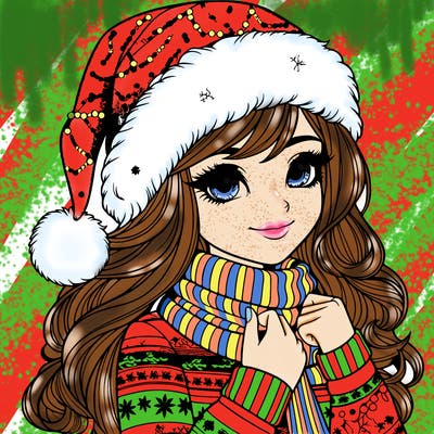 realistic christmas girl