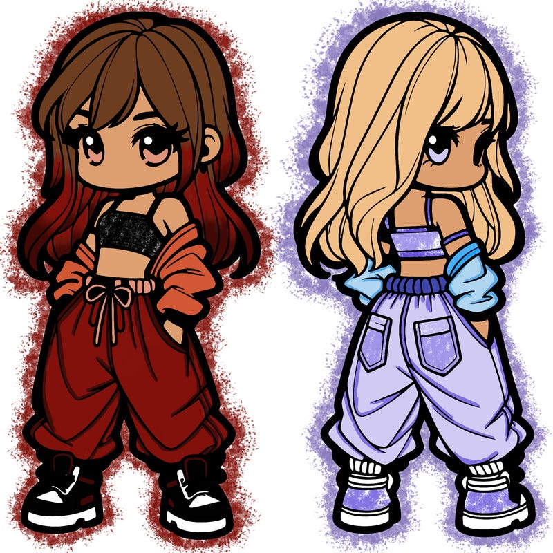 girl in crop top and baggy pants