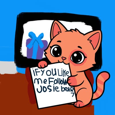 a small cat with a blank sheet of paper in its hand. the cat is sooooooo cute!