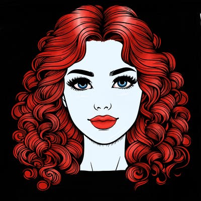 realistic woman with ringlet curls