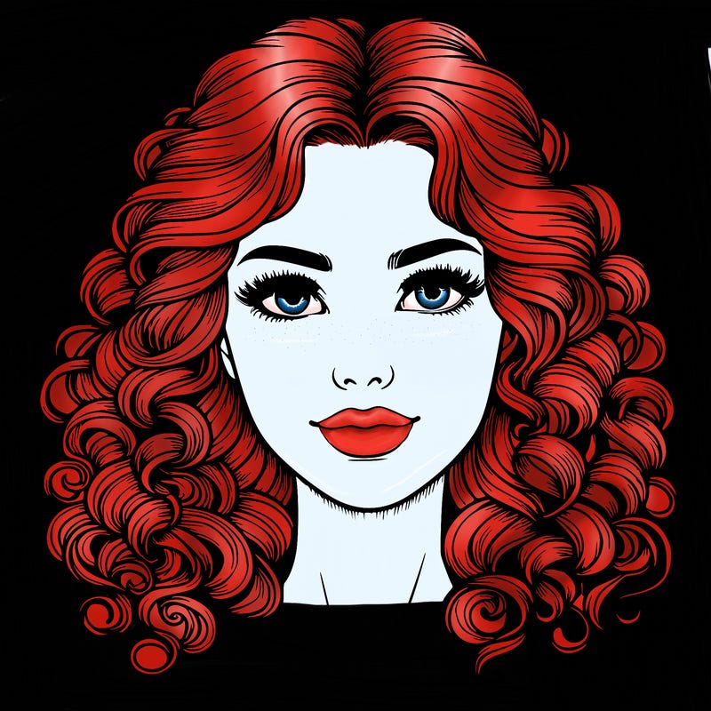 realistic woman with ringlet curls