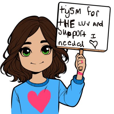 realistic girl holding up a sign