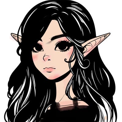 elf girl realistic dark fantasy