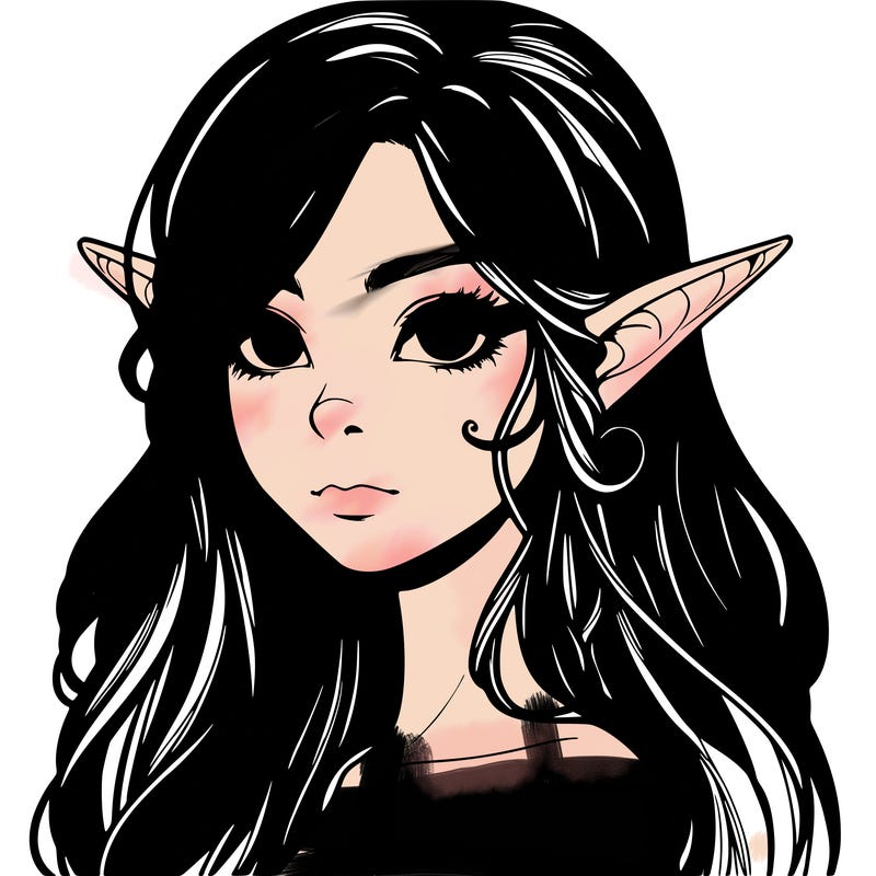 elf girl realistic dark fantasy