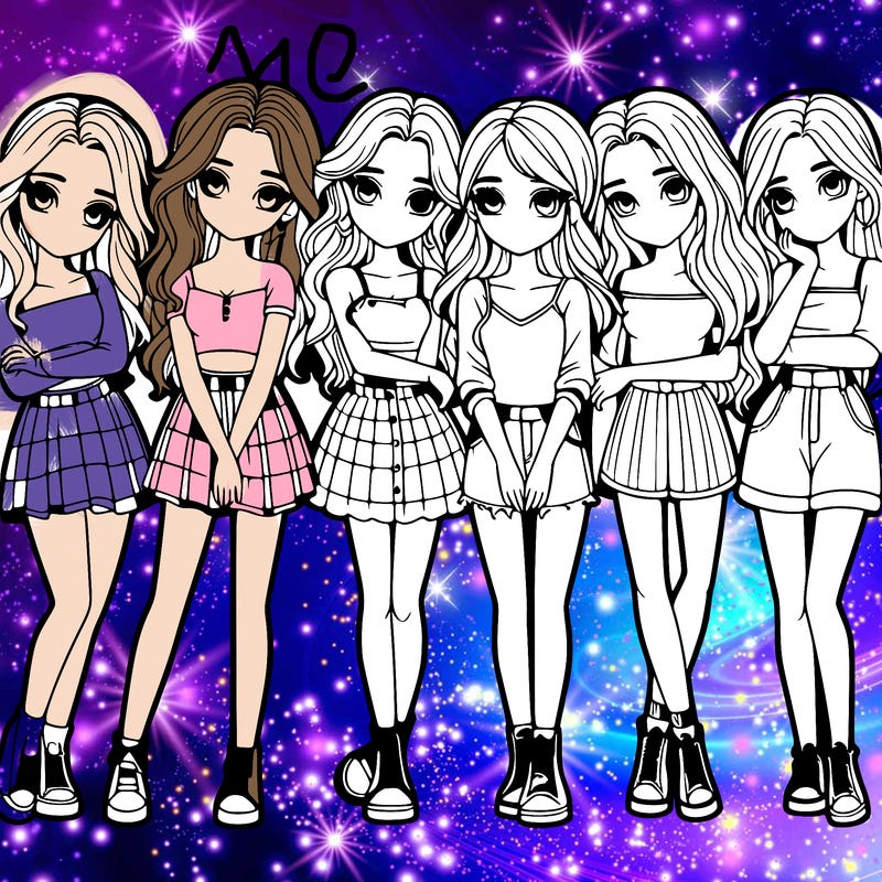 a group of girls realistic