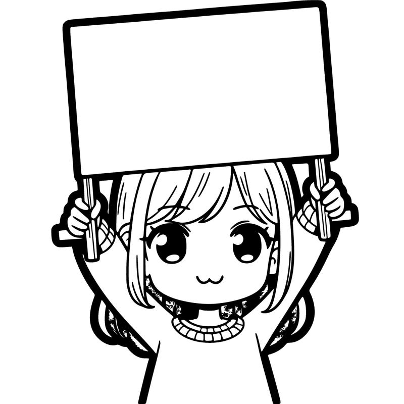 girl holding big sign