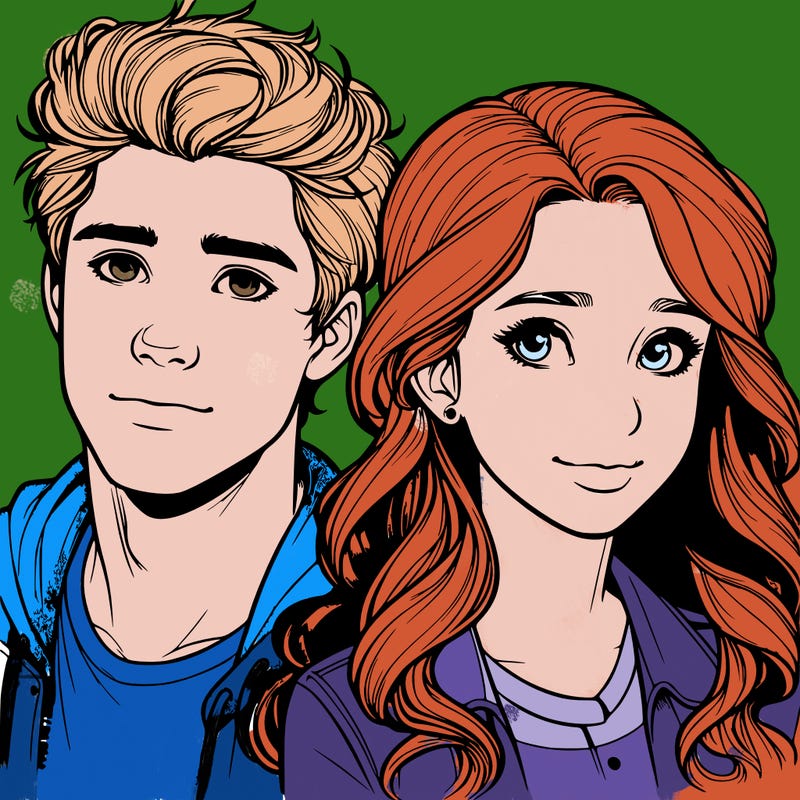 a realistic teenage boy and teenage girl