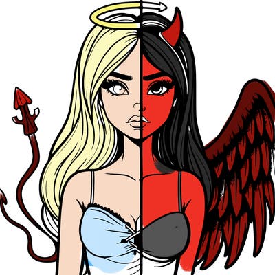devil vs angel realistic girl