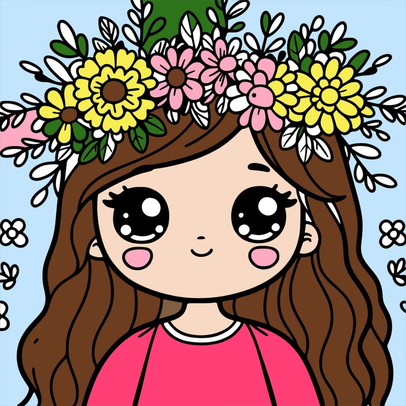 girl with flowers crown